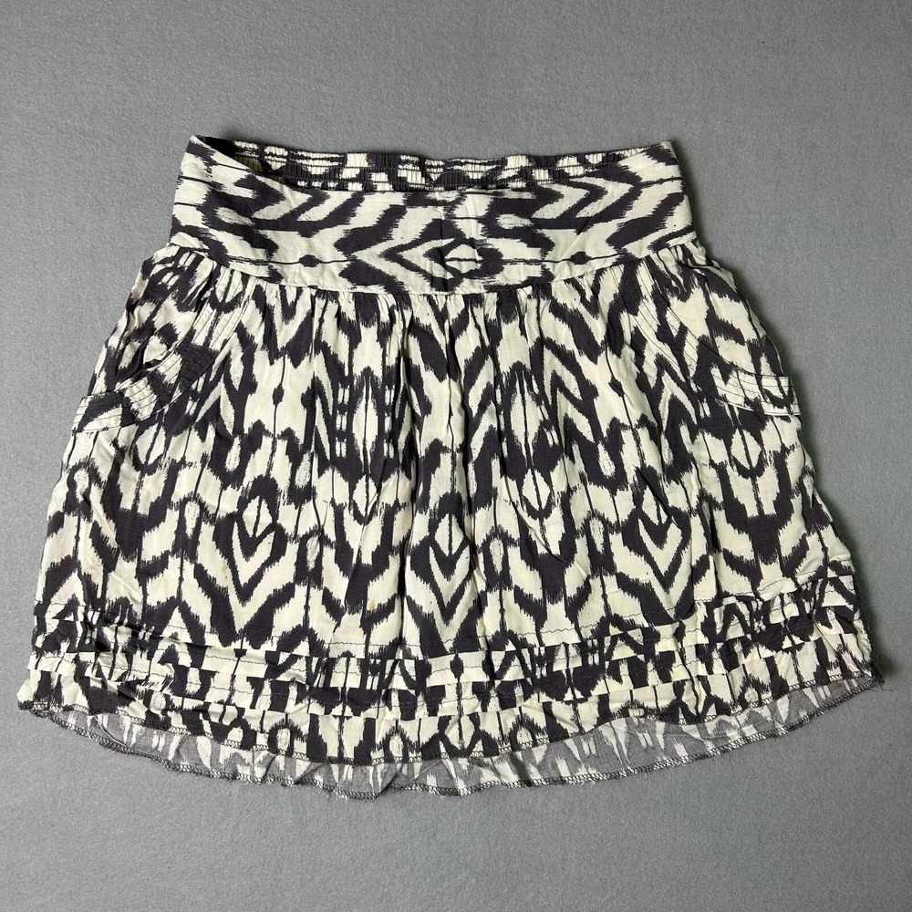Charlotte Russe Skirt Women Small Gray And White Aztec Print Mini Skirt